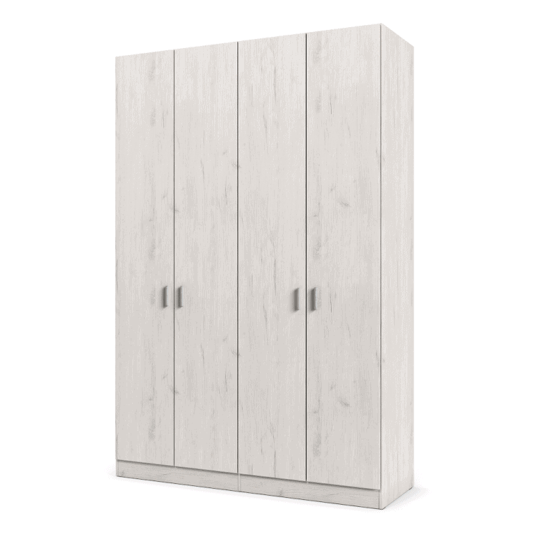 ארון 4 דלתות עם 8 חללי אחסון נפרדים + תא תלייה לקולבים – דגם עידן