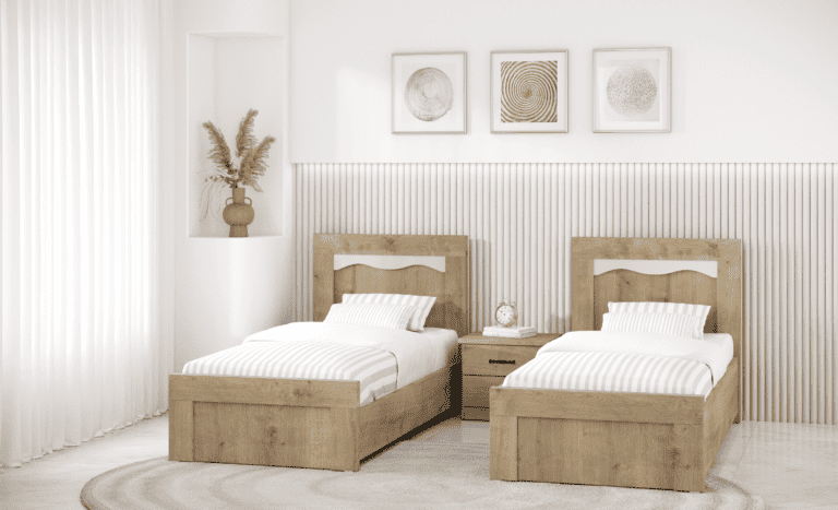 מיטה יהודית הכוללת ארגז מצעים ושידה תואמת – דגם DAVID - אוליווד חנות רהיטים